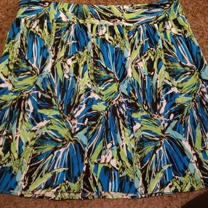 Tropical box pleat skirt